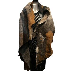 Whispirit Naturally Luxurious Alpaca Shawl Wrap & Hood Set NWT